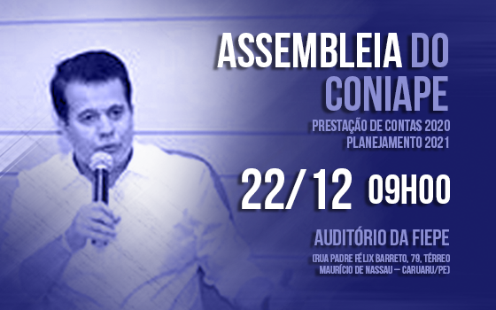 Assembleia Ordinária do CONIAPE será realizada no dia 22 de dezembro